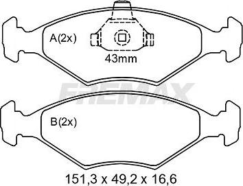 FREMAX FBP-2054 - Тормозные колодки, дисковые, комплект avtokuzovplus.com.ua