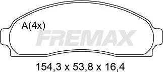 FREMAX FBP-2185 - Тормозные колодки, дисковые, комплект avtokuzovplus.com.ua