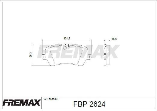 FREMAX FBP-2624 - Гальмівні колодки, дискові гальма autocars.com.ua