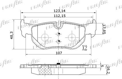 Frigair PD02.502 - Тормозные колодки, дисковые, комплект avtokuzovplus.com.ua