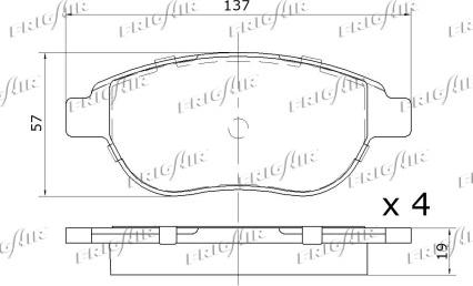 Frigair PD03.508 - Гальмівні колодки, дискові гальма autocars.com.ua