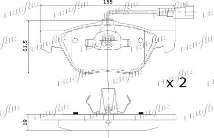 Frigair PD04.515 - Тормозные колодки, дисковые, комплект avtokuzovplus.com.ua