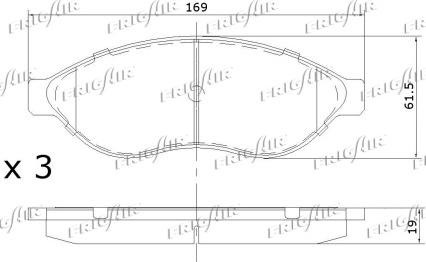 Frigair PD04.516 - Тормозные колодки, дисковые, комплект avtokuzovplus.com.ua