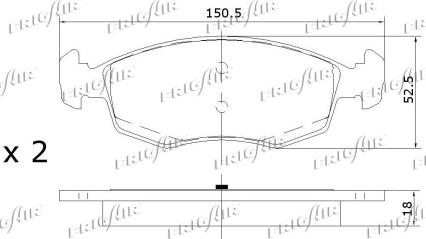 Frigair PD04.518 - Тормозные колодки, дисковые, комплект autodnr.net