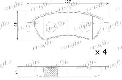 Frigair PD04.521 - Гальмівні колодки, дискові гальма autocars.com.ua