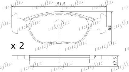 Frigair PD04.523 - Тормозные колодки, дисковые, комплект autodnr.net