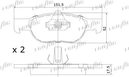 Frigair PD04.523 - Тормозные колодки, дисковые, комплект autodnr.net