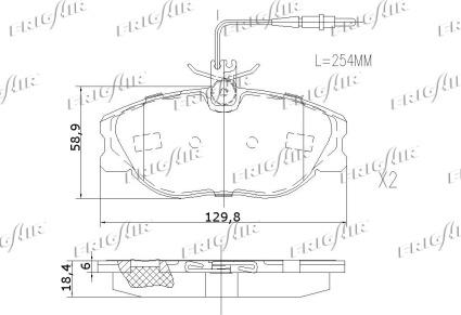 Frigair PD04.535 - Тормозные колодки, дисковые, комплект avtokuzovplus.com.ua