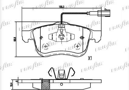 Frigair PD04.548 - Гальмівні колодки, дискові гальма autocars.com.ua