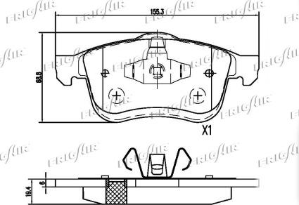 Frigair PD04.548 - Гальмівні колодки, дискові гальма autocars.com.ua