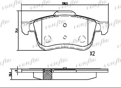 Frigair PD04.548 - Гальмівні колодки, дискові гальма autocars.com.ua