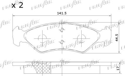 Frigair PD05.509 - Тормозные колодки, дисковые, комплект autodnr.net