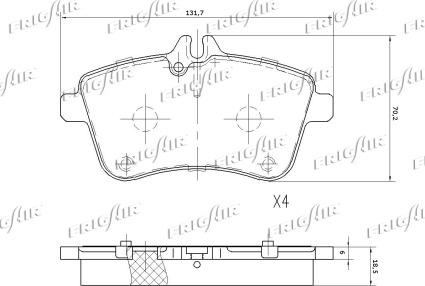 Frigair PD06.506 - Гальмівні колодки, дискові гальма autocars.com.ua