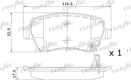 Frigair PD07.502 - Гальмівні колодки, дискові гальма autocars.com.ua