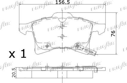 Frigair PD07.505 - Гальмівні колодки, дискові гальма autocars.com.ua