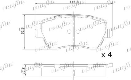 Frigair PD09.505 - Гальмівні колодки, дискові гальма autocars.com.ua