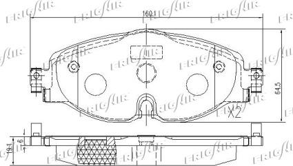 Frigair PD10.519 - Тормозные колодки, дисковые, комплект avtokuzovplus.com.ua