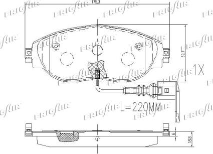 Frigair PD10.520 - Тормозные колодки, дисковые, комплект avtokuzovplus.com.ua