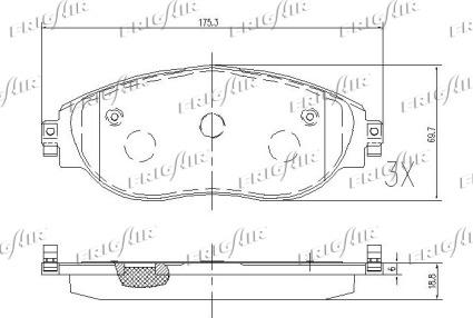 Frigair PD10.520 - Тормозные колодки, дисковые, комплект avtokuzovplus.com.ua