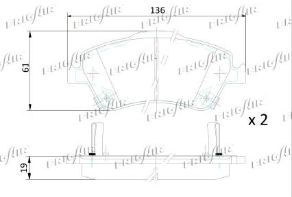 Frigair PD15.501 - Гальмівні колодки, дискові гальма autocars.com.ua