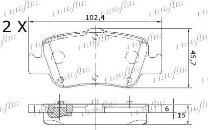 Frigair PD15.508 - Гальмівні колодки, дискові гальма autocars.com.ua