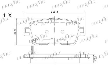 Frigair PD15.510 - Гальмівні колодки, дискові гальма autocars.com.ua