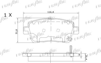 Frigair PD15.510 - Гальмівні колодки, дискові гальма autocars.com.ua