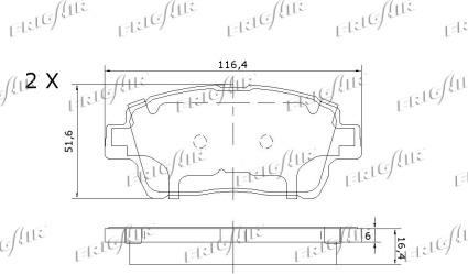 Frigair PD15.510 - Гальмівні колодки, дискові гальма autocars.com.ua