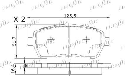 Frigair PD15.521 - Гальмівні колодки, дискові гальма autocars.com.ua