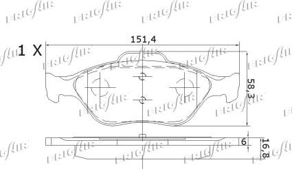 Frigair PD15.523 - Тормозные колодки, дисковые, комплект avtokuzovplus.com.ua