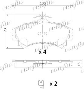 Frigair PD16.501 - Тормозные колодки, дисковые, комплект avtokuzovplus.com.ua