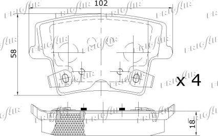 Frigair PD18.513 - Тормозные колодки, дисковые, комплект autodnr.net