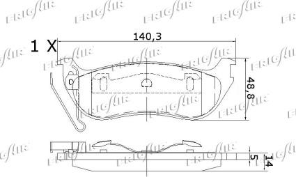 Frigair PD18.515 - Тормозные колодки, дисковые, комплект avtokuzovplus.com.ua