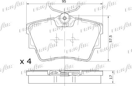 Frigair PD21.504 - Тормозные колодки, дисковые, комплект avtokuzovplus.com.ua