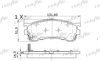 Frigair PD27.503 - Гальмівні колодки, дискові гальма autocars.com.ua