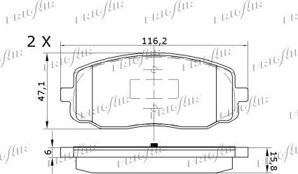 Frigair PD28.505 - Тормозные колодки, дисковые, комплект avtokuzovplus.com.ua