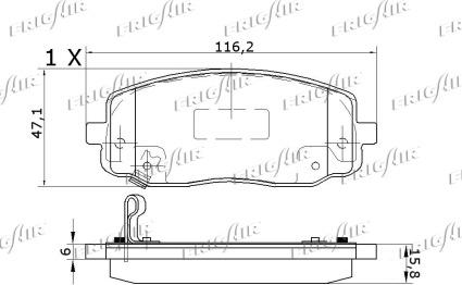 Frigair PD28.505 - Тормозные колодки, дисковые, комплект avtokuzovplus.com.ua