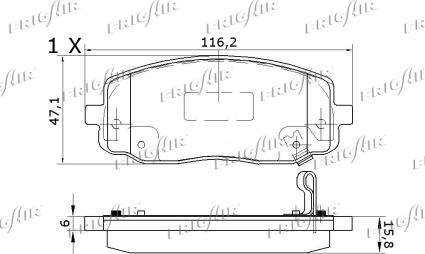 Frigair PD28.505 - Тормозные колодки, дисковые, комплект avtokuzovplus.com.ua