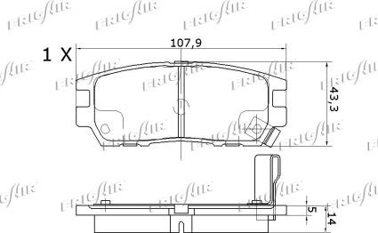 Frigair PD28.509 - Тормозные колодки, дисковые, комплект avtokuzovplus.com.ua