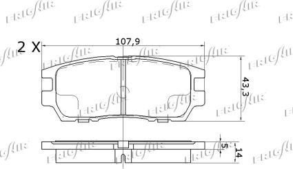 Frigair PD28.509 - Тормозные колодки, дисковые, комплект avtokuzovplus.com.ua