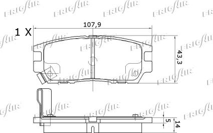 Frigair PD28.509 - Тормозные колодки, дисковые, комплект avtokuzovplus.com.ua