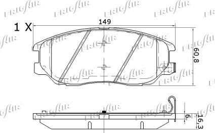 Frigair PD28.511 - Тормозные колодки, дисковые, комплект avtokuzovplus.com.ua