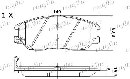 Frigair PD28.511 - Тормозные колодки, дисковые, комплект avtokuzovplus.com.ua