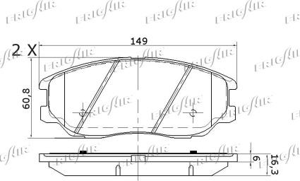 Frigair PD28.511 - Тормозные колодки, дисковые, комплект avtokuzovplus.com.ua