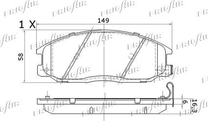 Frigair PD28.516 - Тормозные колодки, дисковые, комплект avtokuzovplus.com.ua