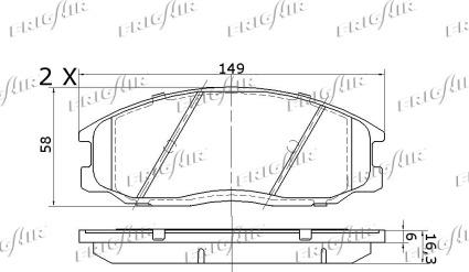 Frigair PD28.516 - Тормозные колодки, дисковые, комплект avtokuzovplus.com.ua