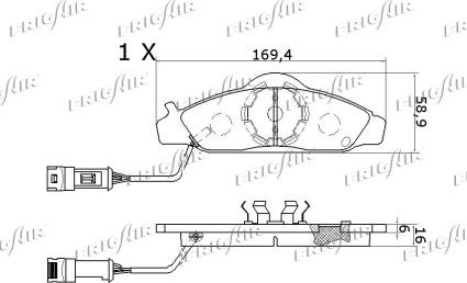 Frigair PD31.506 - Тормозные колодки, дисковые, комплект avtokuzovplus.com.ua