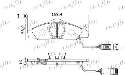 Frigair PD31.506 - Тормозные колодки, дисковые, комплект avtokuzovplus.com.ua