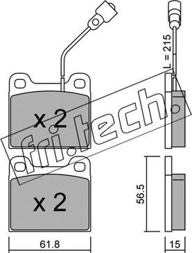 Fri.Tech. 003.2 - Тормозные колодки, дисковые, комплект avtokuzovplus.com.ua