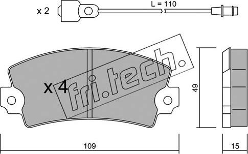 Fri.Tech. 005.4 - Гальмівні колодки, дискові гальма autocars.com.ua